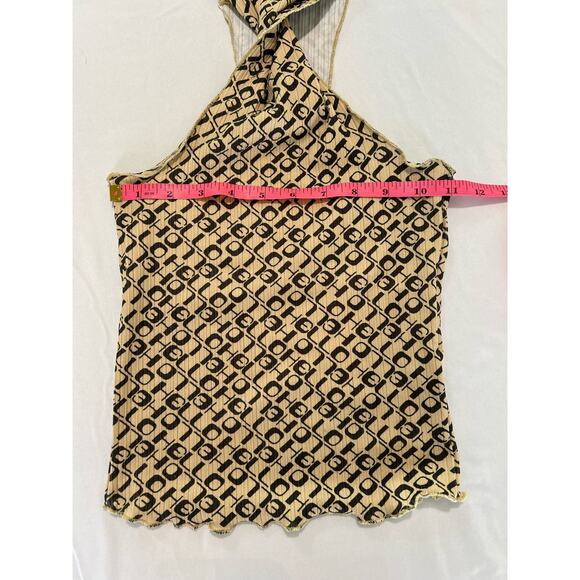 NWT Urban Outfitters Alba Halter Top Black Beige Printed Racerback Size Small - Picture 12 of 14